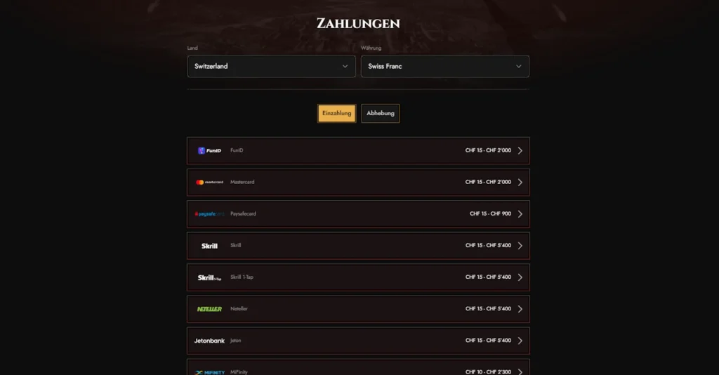 Legiano Zahlungen